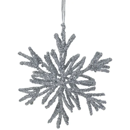 Discount 7.5" Silver Glitter Snowflake Christmas Ornament Icicles|Snowflakes