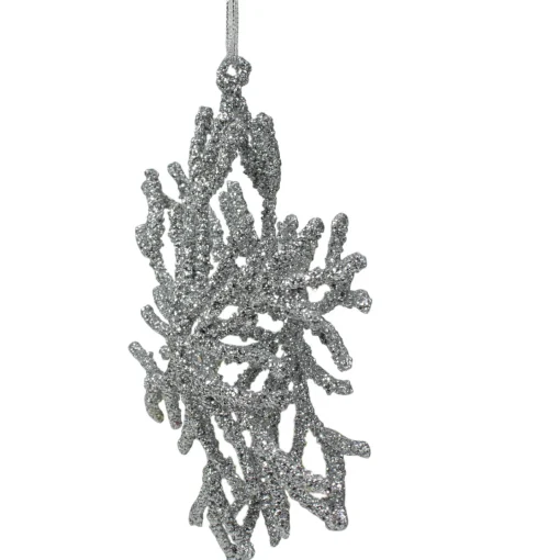 Discount 7.5" Silver Glitter Snowflake Christmas Ornament Icicles|Snowflakes