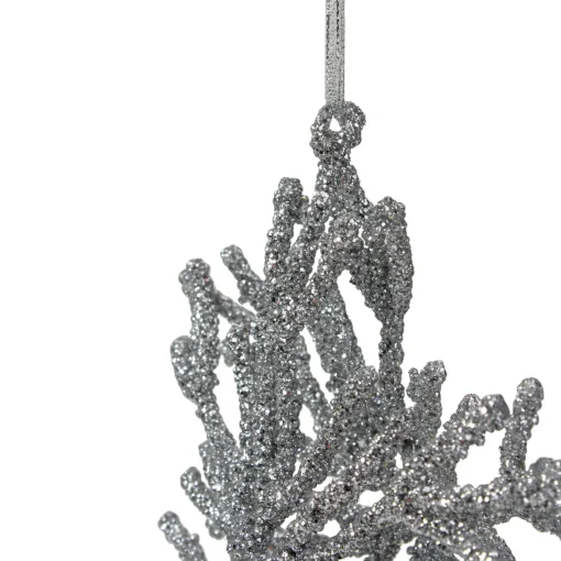 Discount 7.5" Silver Glitter Snowflake Christmas Ornament Icicles|Snowflakes