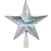 Outlet 8.75" Silver "Merry Christmas" Star Tree Topper - Multi Colored Stars