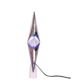 Outlet 8.75" Silver "Merry Christmas" Star Tree Topper - Multi Colored Stars