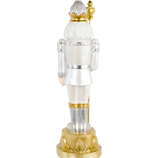 13.5" Silver Metallic Christmas Nutcracker with Staff Nutcrackers