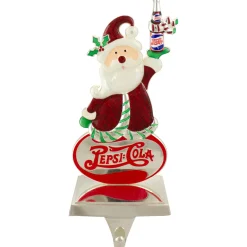 Online 9.75" Silver Plated Pepsi-Cola Santa Claus Christmas Stocking Holder Stocking Holders