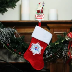 Online 9.75" Silver Plated Pepsi-Cola Santa Claus Christmas Stocking Holder Stocking Holders