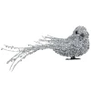 Outlet 7.5" Silver Sequined Bird Christmas Ornament with Clip Animals