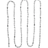 New 9' Silver Shiny and Matte Beaded Christmas Garland Beaded