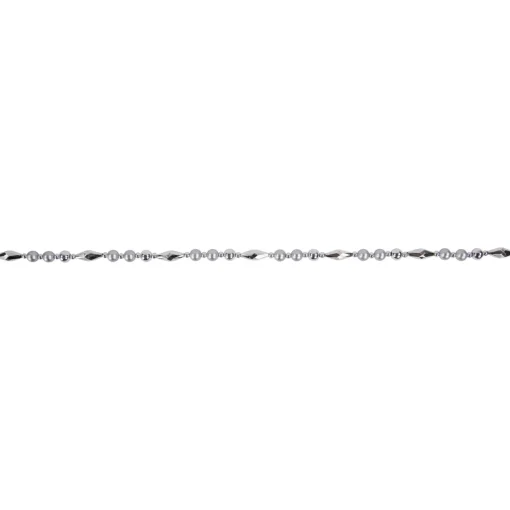 New 9' Silver Shiny and Matte Beaded Christmas Garland Beaded