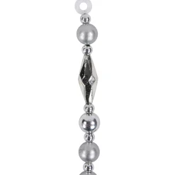 New 9' Silver Shiny and Matte Beaded Christmas Garland Beaded