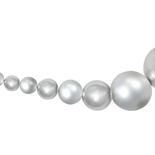 Sale 6' Silver Shiny and Matte Shatterproof Ball Christmas Swag Unlit Swags
