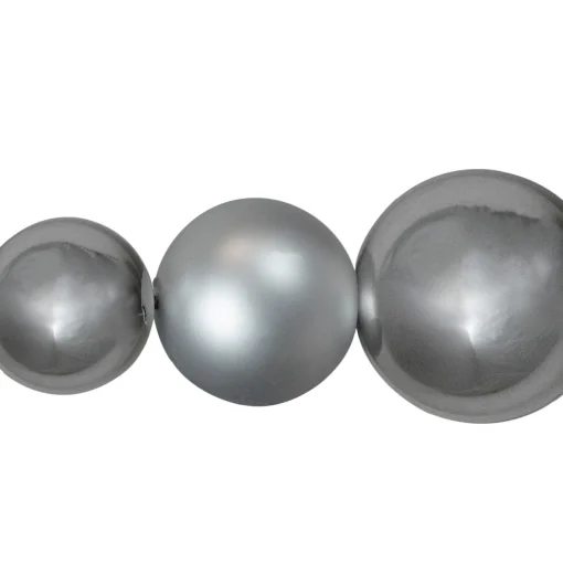 Sale 6' Silver Shiny and Matte Shatterproof Ball Christmas Swag Unlit Swags