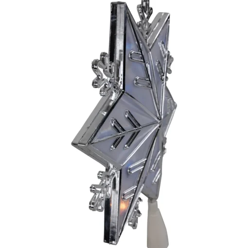 Outlet 10" Silver Snowflake Lighted Christmas Tree Topper - Blue Lights Stars