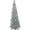 Discount 4' Silver Tinsel Pop-Up Artificial Christmas Tree, Unlit Pop Up