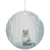 Best 4" Silvery Blue Arctic Fox Porcelain Disc Christmas Ornament Animals