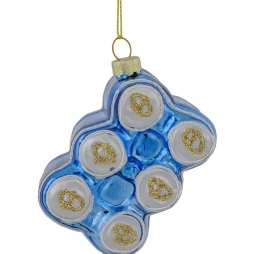 New 3" Six Pack Canned Beer Glass Christmas Ornament Food & Beverage
