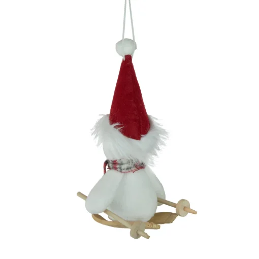Clearance 9.5" Skiing Snowman with Red Santa Hat Christmas Ornament Snowmen