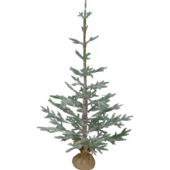 Online 4' Snow Covered Frosted Pine Artificial Christmas Tree with Jute Base – Unlit Flocked