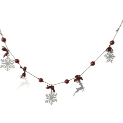 Online 4.25' Snowflake and Reindeer Christmas Garland with Ball Ornaments - Unlit Pre Decorated