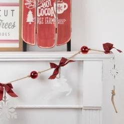 Online 4.25' Snowflake and Reindeer Christmas Garland with Ball Ornaments - Unlit Pre Decorated