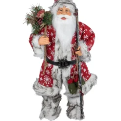 Hot 24" Snowflake Santa Claus with Staff and Mittens Christmas Figure Santa Claus