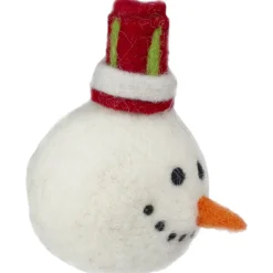 Online 5" Snowman Head with a Red and White Hat Christmas Ornament Snowmen