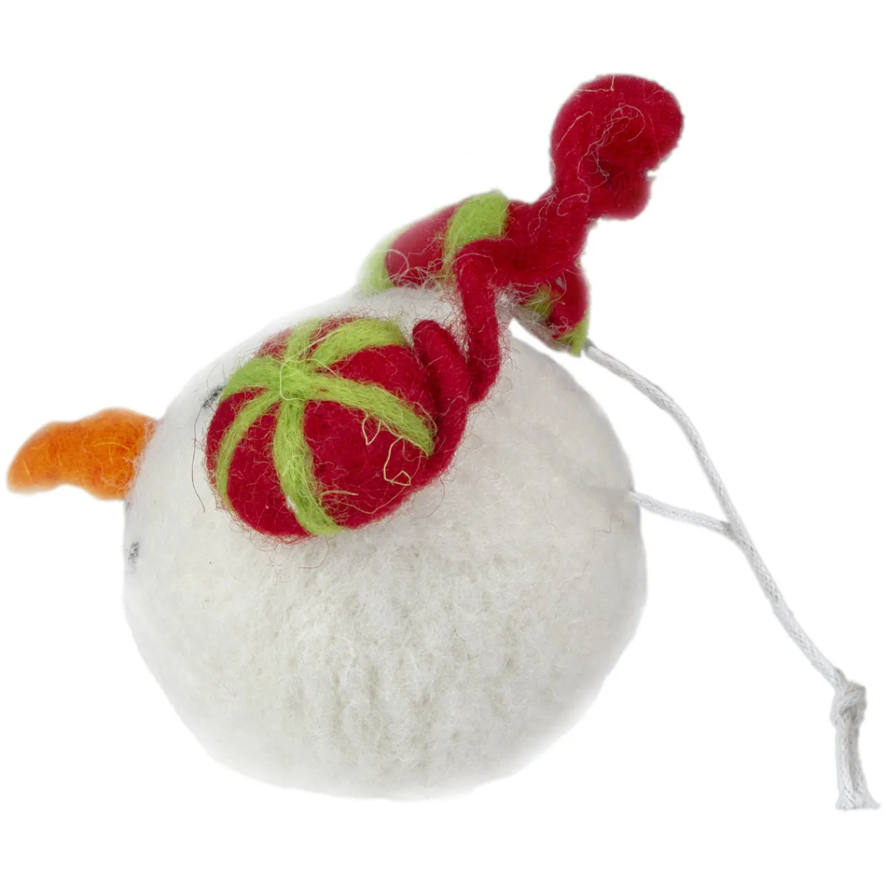 New 4" Snowmans Face Wearing Red and Green Striped Earmuffs Christmas Ornament Snowmen