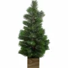 Discount 3' Snowy Pine Artificial Christmas Tree in Wooden Pot - Unlit Potted