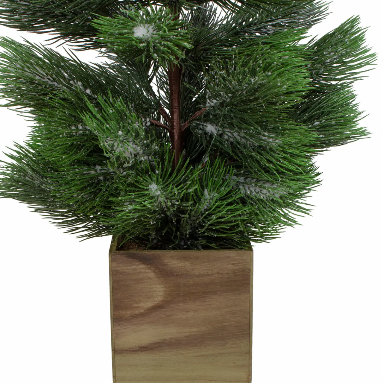 Discount 3' Snowy Pine Artificial Christmas Tree in Wooden Pot - Unlit Potted
