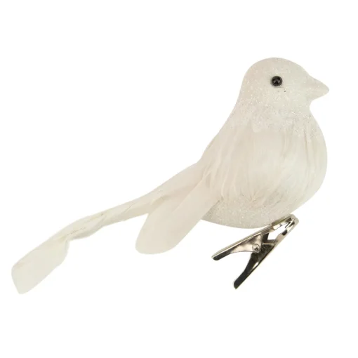 Discount 5" Sparkly White Bird Clip-On Christmas Ornament Animals