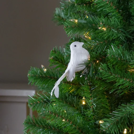 Discount 5" Sparkly White Bird Clip-On Christmas Ornament Animals