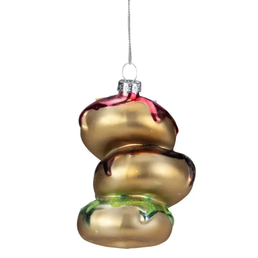 4.25" Stacked Doughnuts Glass Christmas Ornament Food & Beverage