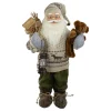 Outlet 2' Standing Santa Christmas Figure with a Plush Bear and Lantern Santa Claus