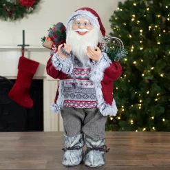 Sale 2' Standing Santa Christmas Figure Carrying Snow Shoes and Presents Santa Claus