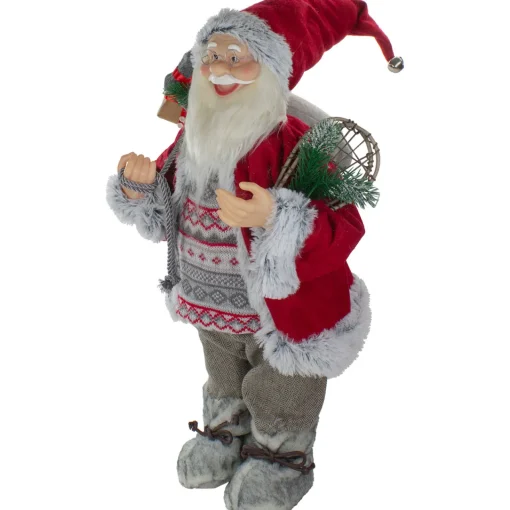 Sale 2' Standing Santa Christmas Figure Carrying Snow Shoes and Presents Santa Claus