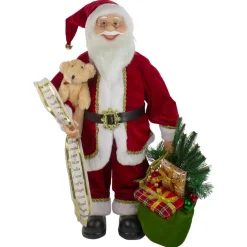 Online 2' Standing Santa Christmas Figure with Presents and a Naughty or Nice List Santa Claus