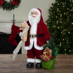 Online 2' Standing Santa Christmas Figure with Presents and a Naughty or Nice List Santa Claus