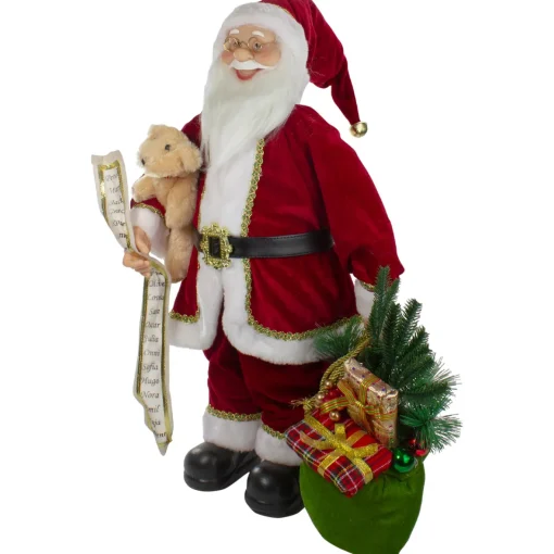 Online 2' Standing Santa Christmas Figure with Presents and a Naughty or Nice List Santa Claus