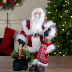 Best 18" Standing Santa with Presents Christmas Figure Santa Claus