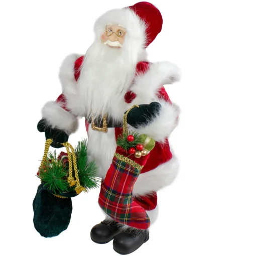 Best 18" Standing Santa with Presents Christmas Figure Santa Claus
