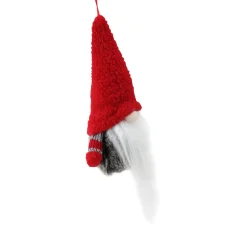 Outlet 6” Tiny Gray and Red Striped Faux Fur Christmas Santa Gnome Ornament Gnomes
