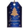 Outlet 12.25" Tis the Season to Sparkle Blue Christmas Gift Tag Wall Decoration Wall