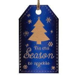 Outlet 12.25" Tis the Season to Sparkle Blue Christmas Gift Tag Wall Decoration Wall
