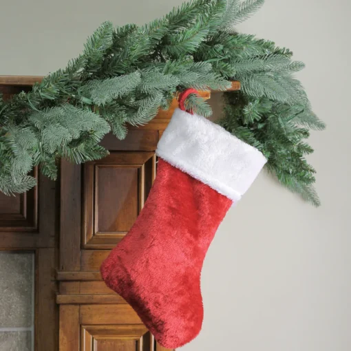 Best 17.5" Traditional Red with White Trim Hanging Christmas Stocking Stockings