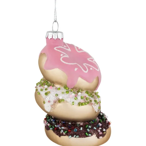 Sale 3.75" Triple Stacked Doughnuts Glass Christmas Ornament Food & Beverage