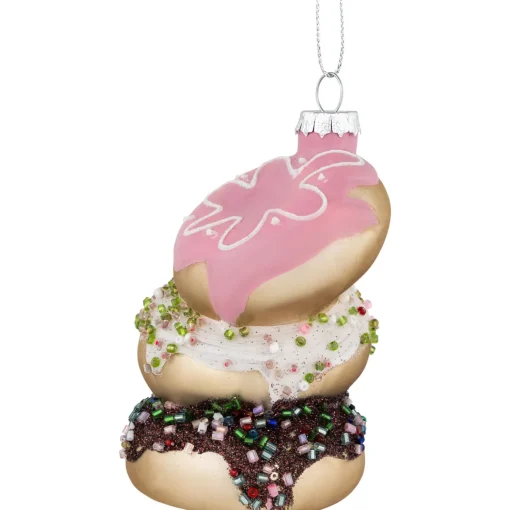 Sale 3.75" Triple Stacked Doughnuts Glass Christmas Ornament Food & Beverage