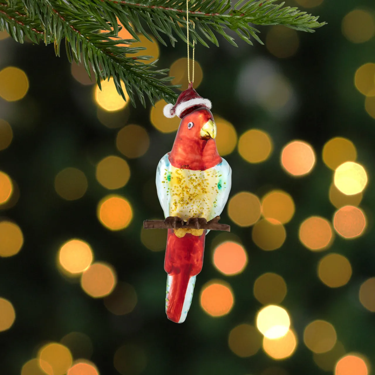 New 6.5" Tropical Bird Glass Christmas Ornament Animals