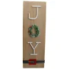 23.75" Vertical Beige Wooden Joy Christmas Sign with Santa's Belt Wall