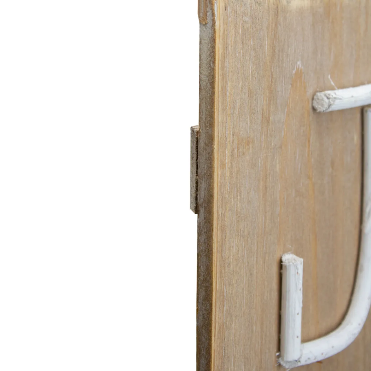 23.75" Vertical Beige Wooden Joy Christmas Sign with Santa's Belt Wall