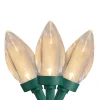 Hot 25 Warm White LED C9 Christmas Lights - 16 ft Green Wire C7 & C9 Lights
