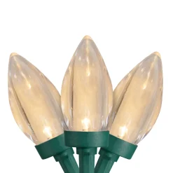Hot 25 Warm White LED C9 Christmas Lights - 16 ft Green Wire C7 & C9 Lights
