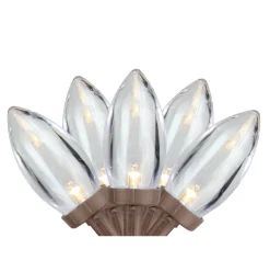 Online 25 Warm White LED C9 Christmas Lights - 16 ft Brown Wire C7 & C9 Lights